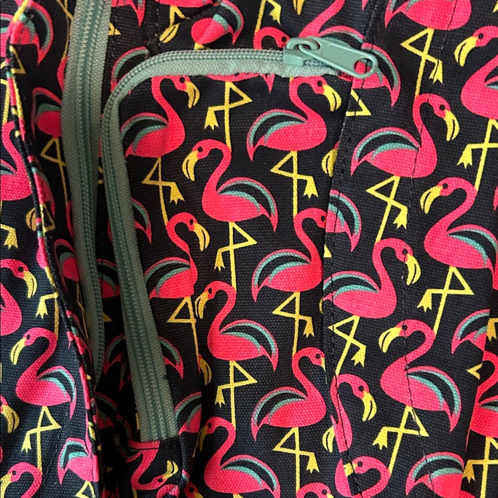 Kavu Flamingo Pattern Rope Bag - Pink, Yellow & Black - Picture 5 of 7
